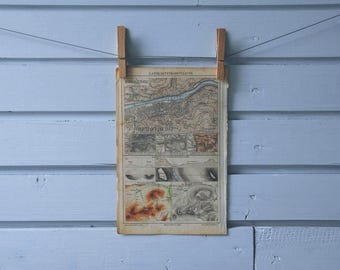 1897 Vintage Introduction to Cartography Atlas page