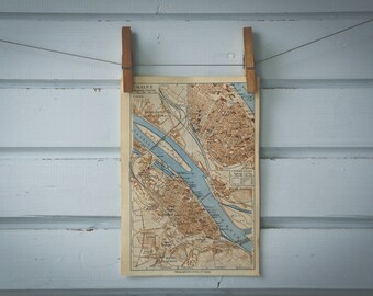 1936 Vintage Map of Mainz