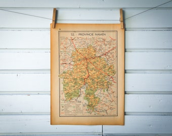 1941 Vintage Map of the Namur Province of Belgium