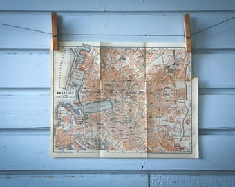 1906 Vintage Marseille Map