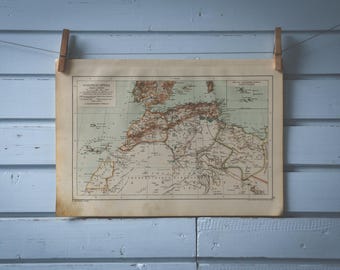 1904 Vintage Northwest Africa Map