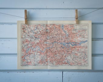 1907 Vintage Map of London