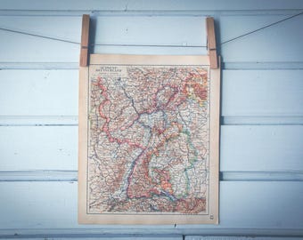1939 Vintage Southeast Germany Map