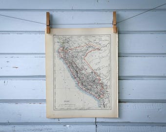 1904 Vintage Peru Map