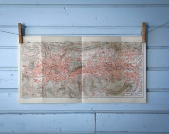 1907 Vintage Wuppertal Map