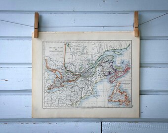 1904 Vintage East Canada Map