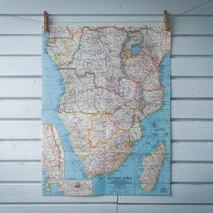Vintage kaart van National Geographic (Midden- en Zuid-Afrika) uit 1962