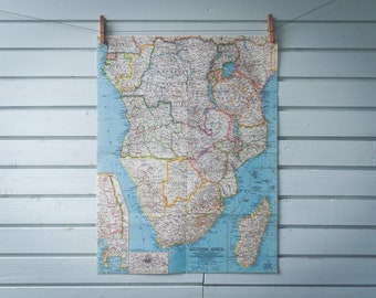 1962 Vintage National Geographic Central & South Africa Map
