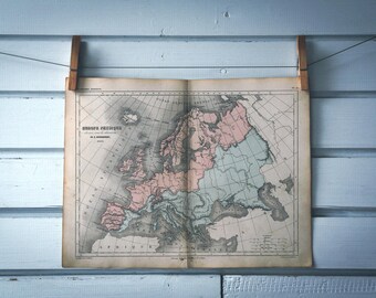 1860s Vintage Map of Europe