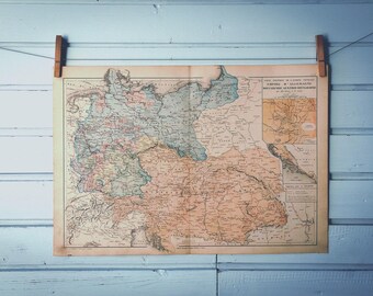 1886 Vintage Central Europe Map