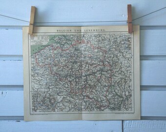 1894 Vintage Map of Belgium