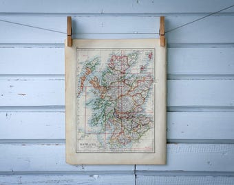 1904 Vintage Map of Scotland
