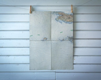 1930s Vintage West Korčula Map