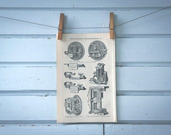 1907 Vintage Electricity Meter Lithograph Illustration