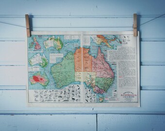 1930s Vintage Map of Australia
