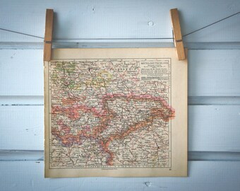 1929 Vintage Central Germany Map