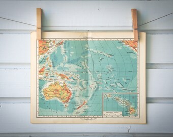 1956 Vintage Oceania Map