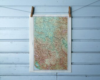1971 Vintage Serbia Map