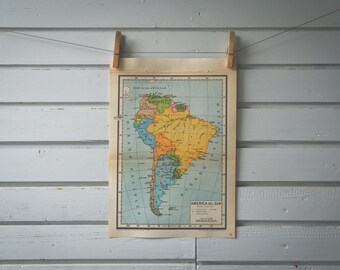 1946 Vintage South America Map