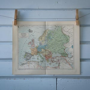 Vintage kaart van Europa uit 1907