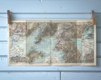 1907 Vintage Yellow Sea Map
