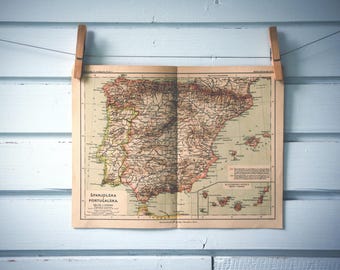 1894 Vintage Map of Spain