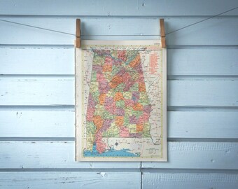 1957 Vintage Map of Alabama