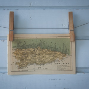Carte vintage des Asturies, 1928