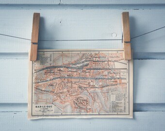 1908 Vintage Bar-le-Duc Map