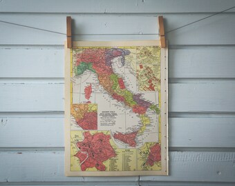 1954 Vintage Map of Italy in Classical Antiquity