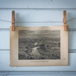 1890 Vintage Upper Thames Lithograph Illustration