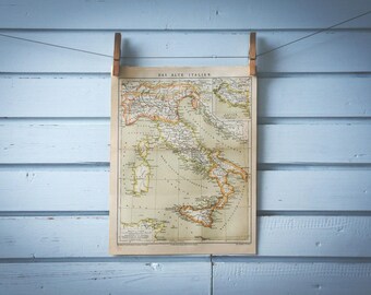 1894 Vintage Map of Italy in Classical Antiquity