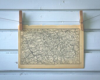 1930 Vintage Central Germany Map