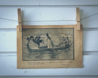 1900s Vintage Lady Throwing Villain Illustration