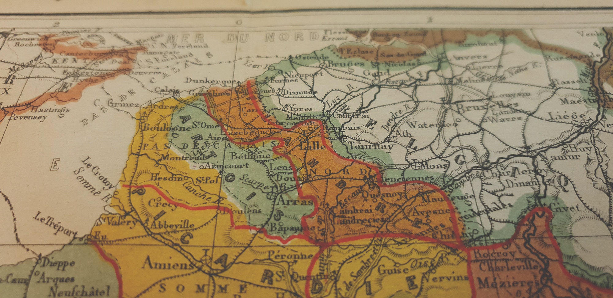1877 Vintage Map of France