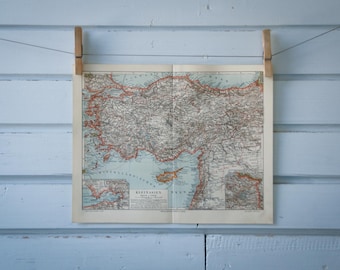 1907 Vintage Map of Turkey