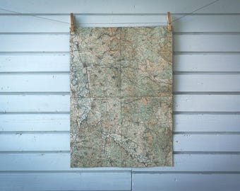 1930s Vintage South Serbia Map