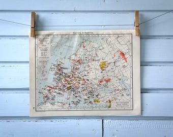 1907 Vintage Europe Industry Map