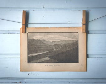 1892 Vintage German Limestone Alps Lithograph Illustration