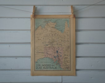 1941 Vintage Central Australia Map