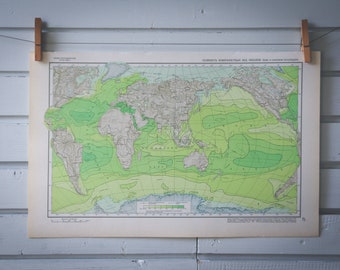 1964 Vintage Ocean Salinity Map