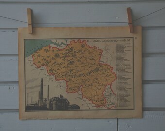1941 Vintage Belgium Map