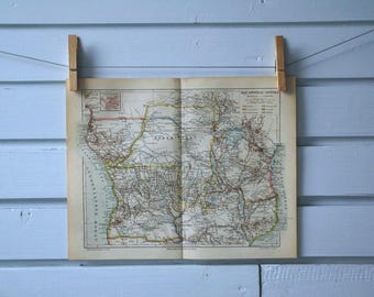 1890 Vintage Equatorial Africa Map