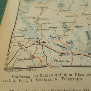 1912 Vintage Heinola & Surroundings Map image 3