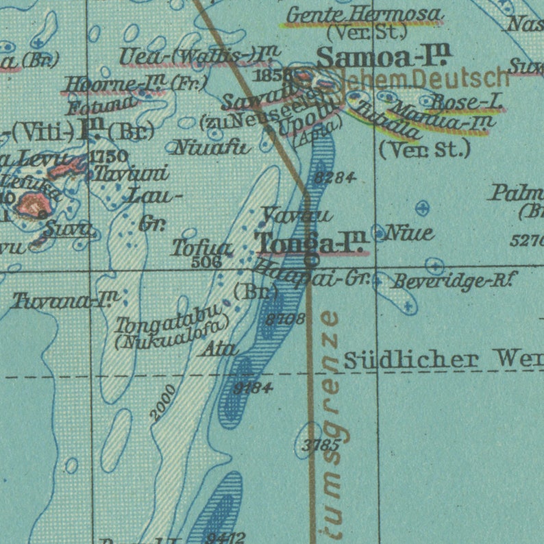1931 Vintage Oceania Map image 3