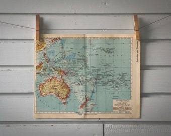 1936 Vintage Oceania Map