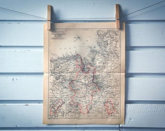 1888 Vintage Northeast Germany Map