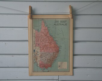 1941 Vintage East Australia Map