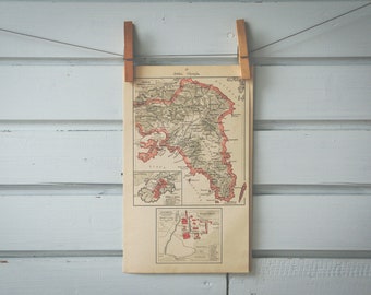 1908 Vintage Map of Attica in Classical Antiquity