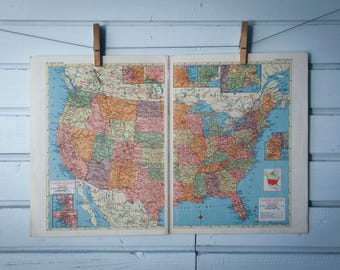 1956 Vintage USA Map